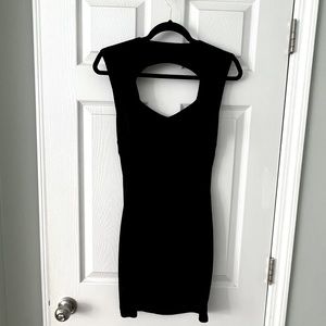 Black open back bodycon dress